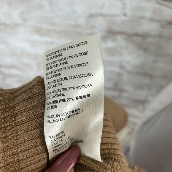 free prople Juicy Long Sleeve Top in Vintage Bronze Tan Split Back Oversized M - Picture 12 of 12